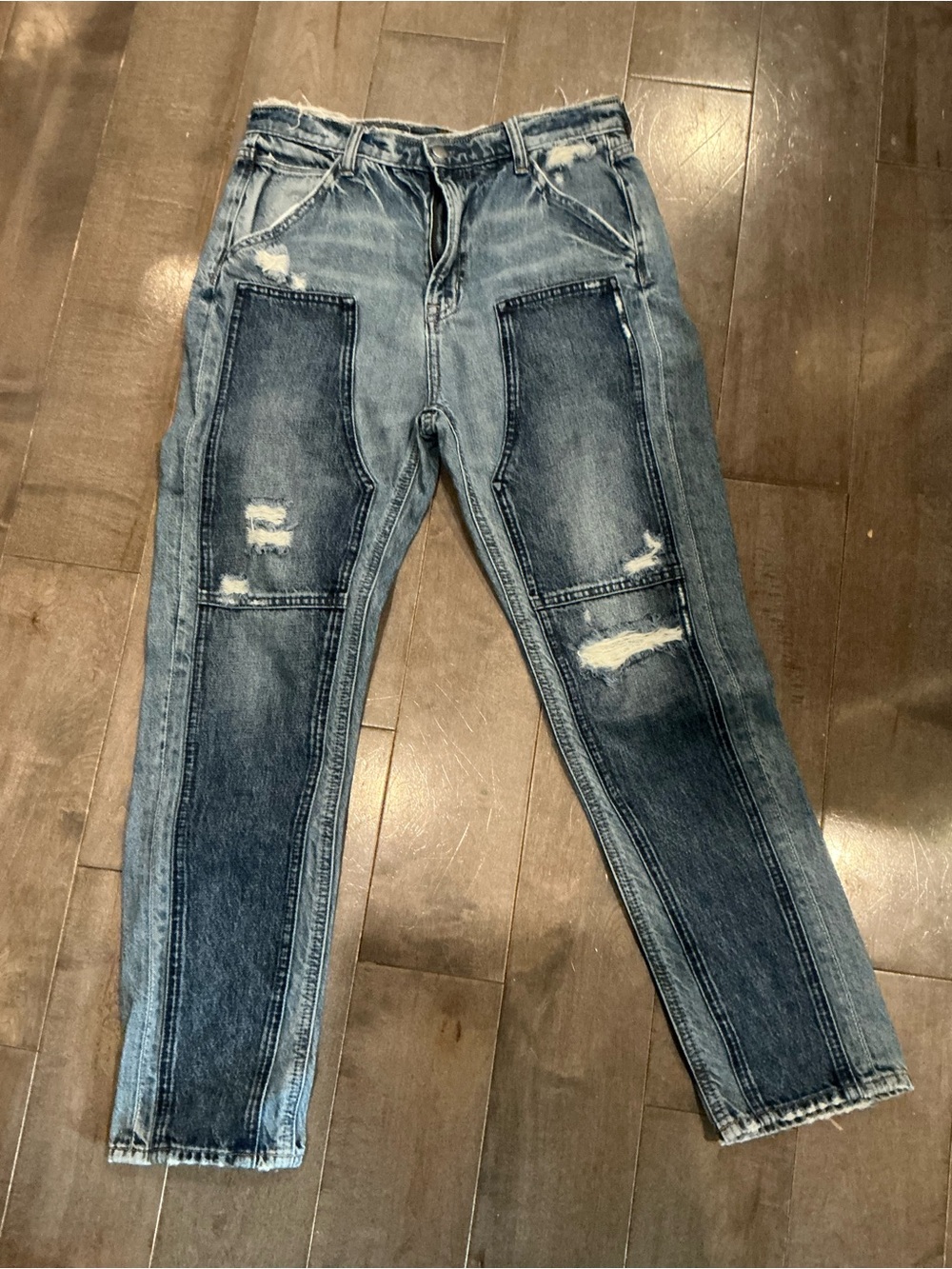 Gap Denim Workforce Utility Carpenter Jeans Distressed Medium Wash Women’s 27